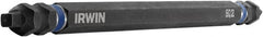Irwin - #2 x #2" Square Size D/E Square Recess Screwdriver Bit - 1/4" Hex Drive, 6" OAL - Exact Tooling