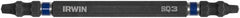 Irwin - #3 x #3" Square Size D/E Square Recess Screwdriver Bit - 1/4" Hex Drive, 4" OAL - Exact Tooling