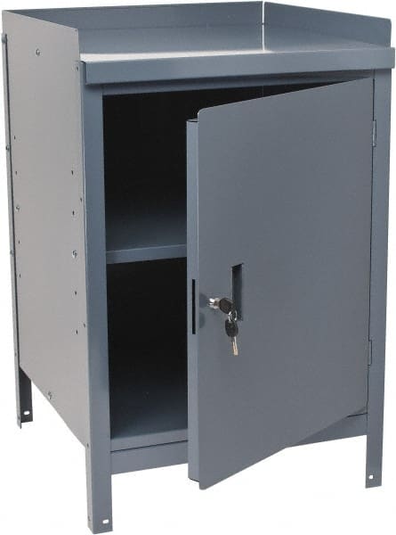 Value Collection - 1 Shelf Combination Storage Cabinet & Work Table - Gray, 24" Wide x 34" High - Exact Tooling