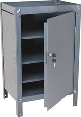 Value Collection - 3 Shelf Combination Storage Cabinet & Work Table - Gray, 21" Wide x 34" High - Exact Tooling