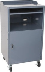 Value Collection - 200 Lb Capacity, 1 Drawer Mobile Computer Stand - 27" Wide x 24" Deep x 49-1/4" High, Steel, Gray - Exact Tooling
