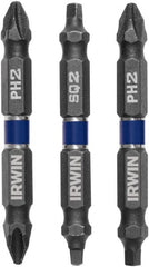 Irwin - 3 Piece, Square, Phillips Handle, Double End Bit Set - #2 - Exact Tooling