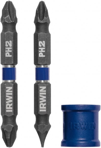 Irwin - 3 Piece, Phillips, Slotted Handle, Double End Bit Set - No. 2 Phillips - Exact Tooling
