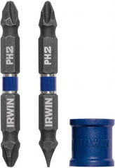 Irwin - 3 Piece, Phillips, Slotted Handle, Double End Bit Set - No. 2 Phillips - Exact Tooling