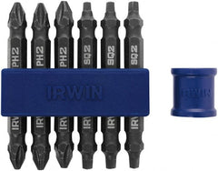 Irwin - 7 Piece, Phillips, Square Handle, Double End Bit Set - No. 2 Phillips - Exact Tooling
