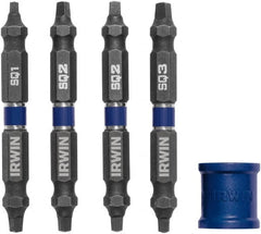 Irwin - 5 Piece, Square Handle, Double End Bit Set - #1 to #3 - Exact Tooling