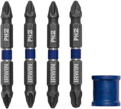 Irwin - 5 Piece, Phillips Handle, Double End Bit Set - No. 1 to No. 3 Phillips - Exact Tooling