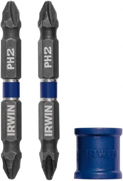 Irwin - 3 Piece, Phillips Handle, Double End Bit Set - No. 2 Phillips - Exact Tooling