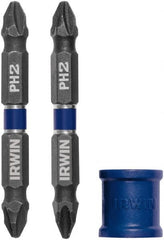 Irwin - 3 Piece, Phillips Handle, Double End Bit Set - No. 2 Phillips - Exact Tooling