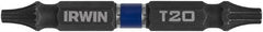 Irwin - T15 x T20 D/E Torx Screwdriver Bit - 1/4" Hex Drive, 2-3/8" OAL - Exact Tooling