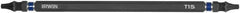 Irwin - T15 x T15 D/E Torx Screwdriver Bit - 1/4" Hex Drive, 6" OAL - Exact Tooling