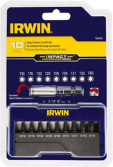 Irwin - 10 Piece, Screwdriver Insert Bit Set - T10 to T40 Torx - Exact Tooling
