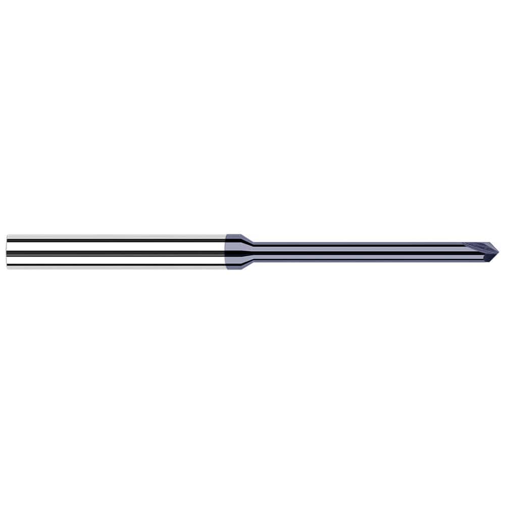Harvey Tool - 1/32" Diam 90°/90° 2-Flute Single End Solid Carbide Chamfer Mill - Exact Tooling
