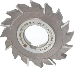 Keo - 3" Diam x 1/4" Width of Cut, 16 Teeth, High Speed Steel Side Milling Cutter - Staggered Teeth, Uncoated - Exact Tooling