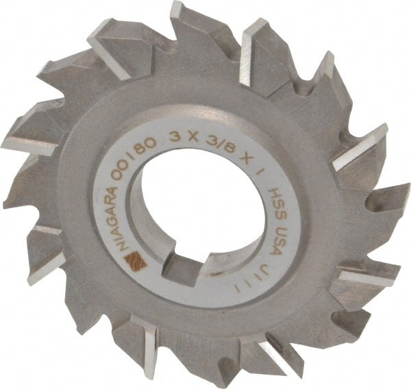 Keo - 3" Diam x 3/8" Width of Cut, 16 Teeth, High Speed Steel Side Milling Cutter - Staggered Teeth, Uncoated - Exact Tooling