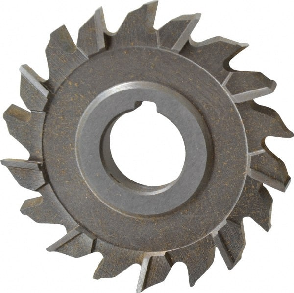 Keo - 3-1/2" Diam x 3/8" Width of Cut, 18 Teeth, High Speed Steel Side Milling Cutter - Staggered Teeth, Uncoated - Exact Tooling