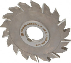 Keo - 4" Diam x 1/4" Width of Cut, 18 Teeth, High Speed Steel Side Milling Cutter - Staggered Teeth, Uncoated - Exact Tooling
