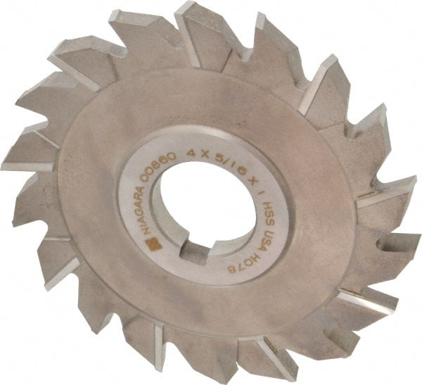 Keo - 4" Diam x 5/16" Width of Cut, 18 Teeth, High Speed Steel Side Milling Cutter - Staggered Teeth, Uncoated - Exact Tooling