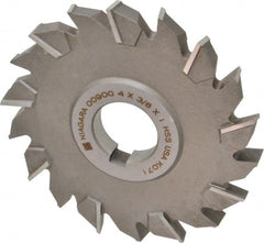 Keo - 4" Diam x 3/8" Width of Cut, 18 Teeth, High Speed Steel Side Milling Cutter - Staggered Teeth, Uncoated - Exact Tooling