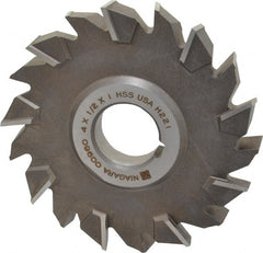 Keo - 4" Diam x 1/2" Width of Cut, 18 Teeth, High Speed Steel Side Milling Cutter - Staggered Teeth, Uncoated - Exact Tooling