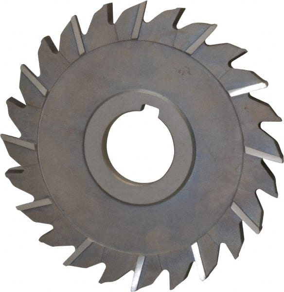 Keo - 5" Diam x 1/4" Width of Cut, 24 Teeth, High Speed Steel Side Milling Cutter - Staggered Teeth, Uncoated - Exact Tooling