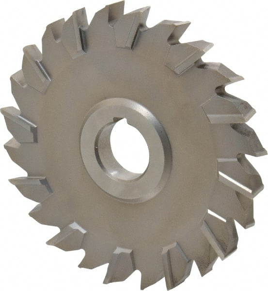 Keo - 5" Diam x 1/2" Width of Cut, 24 Teeth, High Speed Steel Side Milling Cutter - Staggered Teeth, Uncoated - Exact Tooling