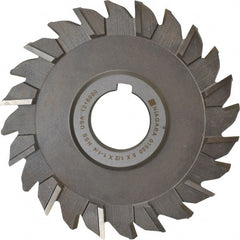 Keo - 5" Diam x 1/2" Width of Cut, 24 Teeth, High Speed Steel Side Milling Cutter - Staggered Teeth, Uncoated - Exact Tooling
