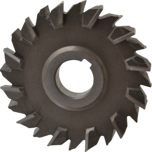 Keo - 5" Diam x 3/4" Width of Cut, 24 Teeth, High Speed Steel Side Milling Cutter - Staggered Teeth, Uncoated - Exact Tooling