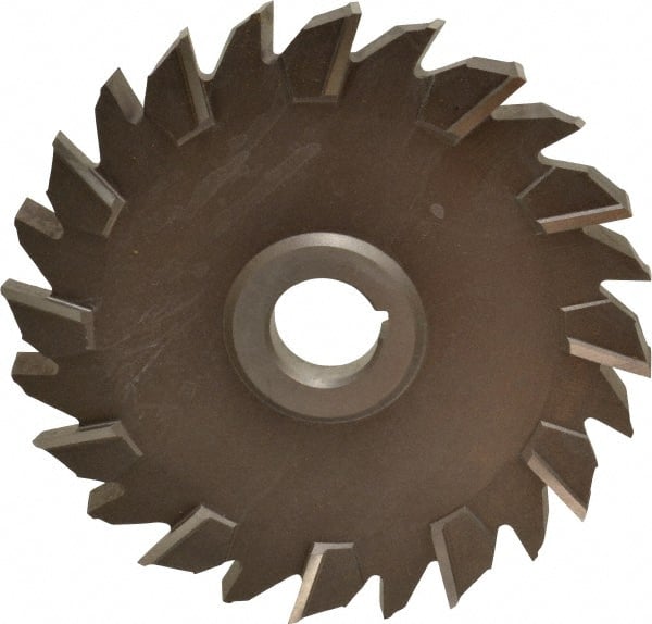 Keo - 6" Diam x 1/2" Width of Cut, 24 Teeth, High Speed Steel Side Milling Cutter - Staggered Teeth, Uncoated - Exact Tooling