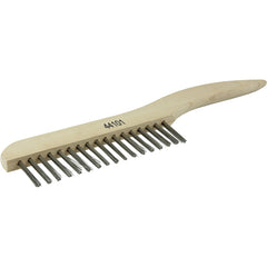 Hand Wire Scratch Brush, .012 Stainless Fill, Shoe Handle, 1 × 17 Rows - Exact Tooling