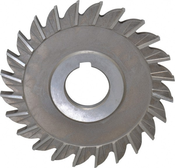 Keo - 4" Diam x 1/4" Width of Cut, 24 Teeth, High Speed Steel Side Milling Cutter - Straight Teeth, Uncoated - Exact Tooling