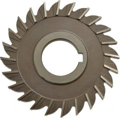 Keo - 4" Diam x 1/4" Width of Cut, 24 Teeth, High Speed Steel Side Milling Cutter - Straight Teeth, Uncoated - Exact Tooling