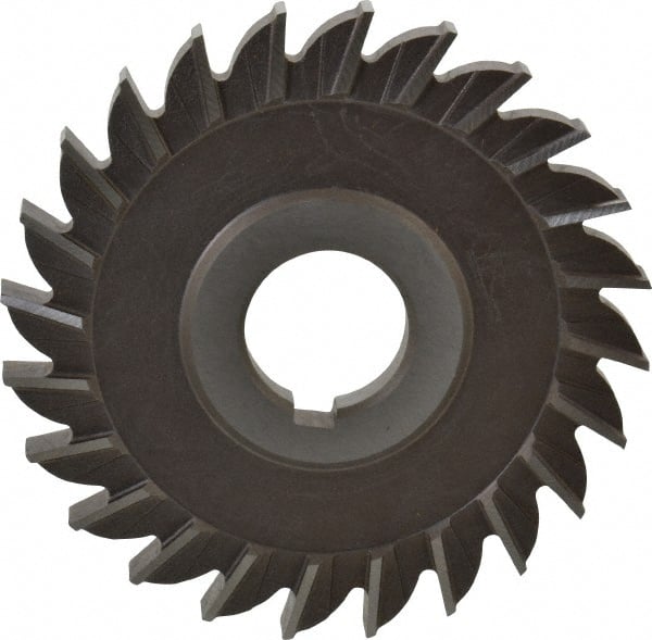 Keo - 4" Diam x 3/8" Width of Cut, 24 Teeth, High Speed Steel Side Milling Cutter - Straight Teeth, Uncoated - Exact Tooling