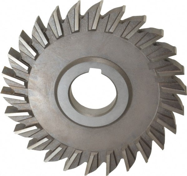 Keo - 5" Diam x 1/2" Width of Cut, 26 Teeth, High Speed Steel Side Milling Cutter - Straight Teeth, Uncoated - Exact Tooling
