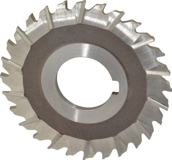 Keo - 3" Blade Diam x 1/8" Blade Thickness, 1" Hole, 28 Teeth, High Speed Steel Side Chip Saw - Staggered Tooth, Arbor Connection, Right Hand Cut, Uncoated - Exact Tooling