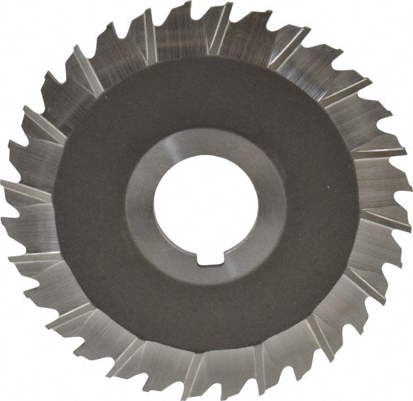 Keo - 4" Blade Diam x 3/32" Blade Thickness, 1" Hole, 32 Teeth, High Speed Steel Side Chip Saw - Staggered Tooth, Arbor Connection, Right Hand Cut, Uncoated - Exact Tooling