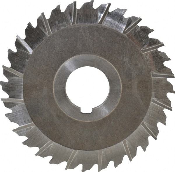 Keo - 4" Blade Diam x 1/8" Blade Thickness, 1" Hole, 32 Teeth, High Speed Steel Side Chip Saw - Staggered Tooth, Arbor Connection, Right Hand Cut, Uncoated - Exact Tooling