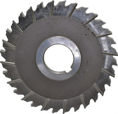 Keo - 4" Blade Diam x 3/16" Blade Thickness, 1" Hole, 32 Teeth, High Speed Steel Side Chip Saw - Staggered Tooth, Arbor Connection, Right Hand Cut, Uncoated - Exact Tooling