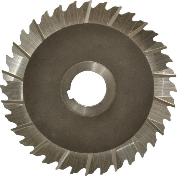 Keo - 5" Blade Diam x 1/8" Blade Thickness, 1" Hole, 36 Teeth, High Speed Steel Side Chip Saw - Staggered Tooth, Arbor Connection, Right Hand Cut, Uncoated - Exact Tooling