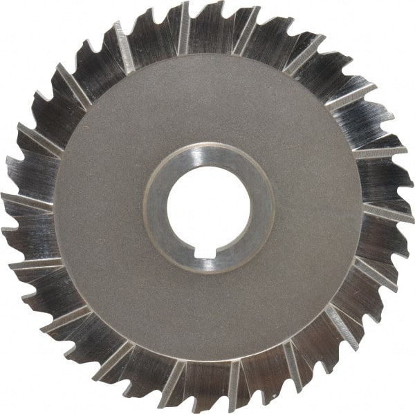 Keo - 5" Blade Diam x 3/16" Blade Thickness, 1" Hole, 36 Teeth, High Speed Steel Side Chip Saw - Staggered Tooth, Arbor Connection, Right Hand Cut, Uncoated - Exact Tooling