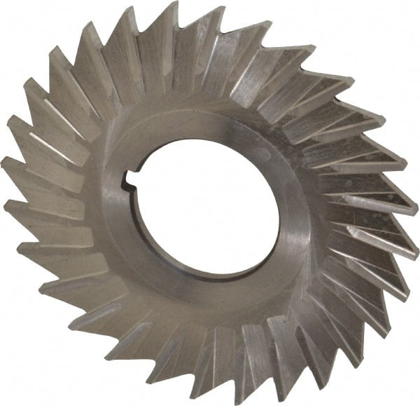 Keo - 2-1/2" Blade Diam x 3/32" Blade Thickness, 7/8" Hole, 28 Teeth, High Speed Steel Side Chip Saw - Straight Tooth, Arbor Connection, Right Hand Cut, Uncoated, with Keyway - Exact Tooling