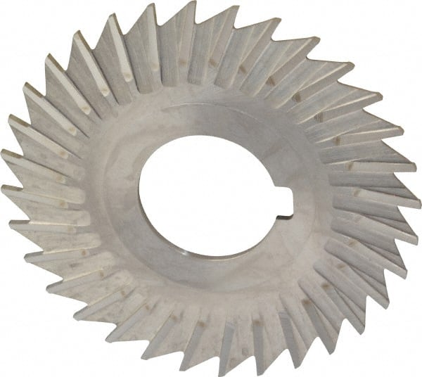 Keo - 3" Blade Diam x 1/16" Blade Thickness, 1" Hole, 32 Teeth, High Speed Steel Side Chip Saw - Straight Tooth, Arbor Connection, Right Hand Cut, Uncoated, with Keyway - Exact Tooling