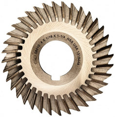 Keo - 4" Blade Diam x 1/16" Blade Thickness, 1-1/4" Hole, 36 Teeth, High Speed Steel Side Chip Saw - Straight Tooth, Arbor Connection, Right Hand Cut, Uncoated, with Keyway - Exact Tooling