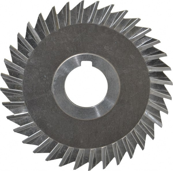 Keo - 4" Blade Diam x 1/8" Blade Thickness, 1" Hole, 36 Teeth, High Speed Steel Side Chip Saw - Straight Tooth, Arbor Connection, Right Hand Cut, Uncoated, with Keyway - Exact Tooling