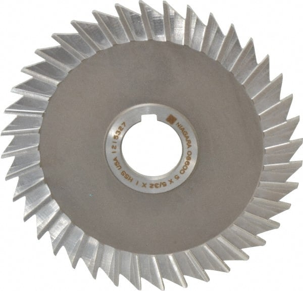 Keo - 5" Blade Diam x 5/32" Blade Thickness, 1" Hole, 40 Teeth, High Speed Steel Side Chip Saw - Straight Tooth, Arbor Connection, Right Hand Cut, Uncoated, with Keyway - Exact Tooling