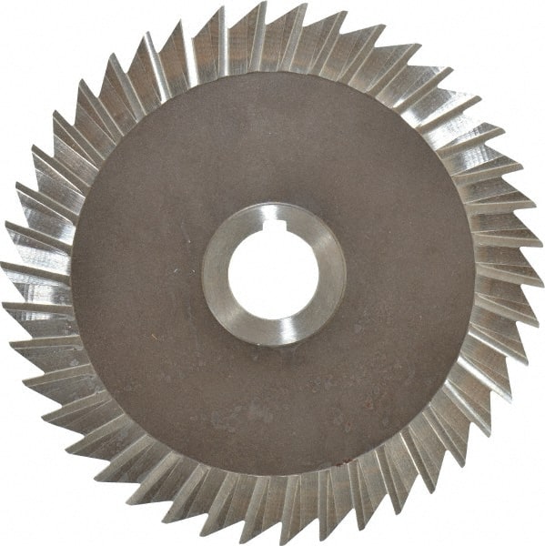 Keo - 6" Blade Diam x 1/8" Blade Thickness, 1" Hole, 42 Teeth, High Speed Steel Side Chip Saw - Straight Tooth, Arbor Connection, Right Hand Cut, Uncoated, with Keyway - Exact Tooling