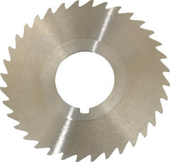 Keo - 2-1/2" Diam x 1/32" Blade Thickness x 7/8" Arbor Hole Diam, 36 Tooth Slitting and Slotting Saw - Arbor Connection, Right Hand, Uncoated, High Speed Steel, 10° Rake, Concave Ground - Exact Tooling