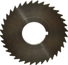 Keo - 2-1/2" Diam x 1/16" Blade Thickness x 7/8" Arbor Hole Diam, 36 Tooth Slitting and Slotting Saw - Arbor Connection, Right Hand, Uncoated, High Speed Steel, 10° Rake, Concave Ground - Exact Tooling
