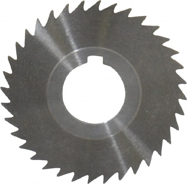 Keo - 3" Diam x 3/64" Blade Thickness x 1" Arbor Hole Diam, 36 Tooth Slitting and Slotting Saw - Arbor Connection, Right Hand, Uncoated, High Speed Steel, 10° Rake, Concave Ground - Exact Tooling