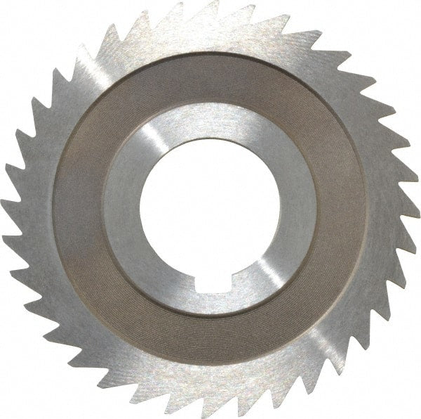 Keo - 3" Diam x 3/32" Blade Thickness x 1" Arbor Hole Diam, 36 Tooth Slitting and Slotting Saw - Arbor Connection, Right Hand, Uncoated, High Speed Steel, 10° Rake, Concave Ground - Exact Tooling